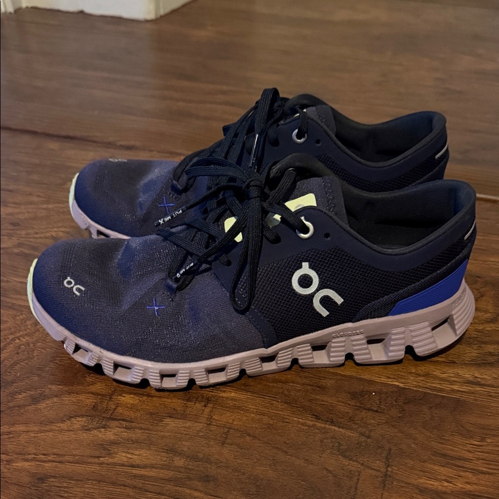 Navy Athletic Sneakers with White Soles